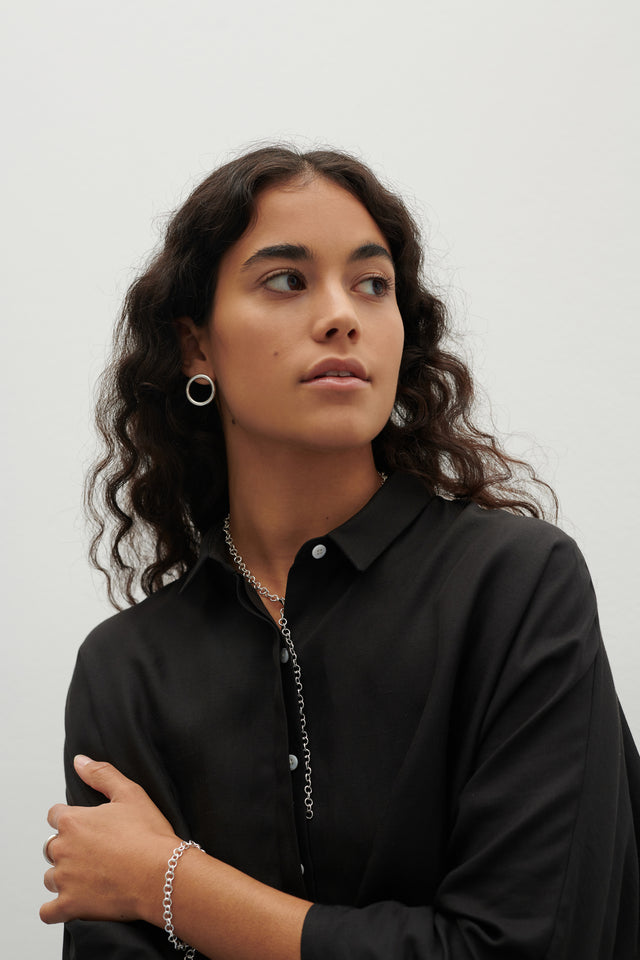 Kette LOOP, Silber 925, Sterlingsilber, Länge 55 cm, Handmade in Germany, Jonathan Radetz Jewellery