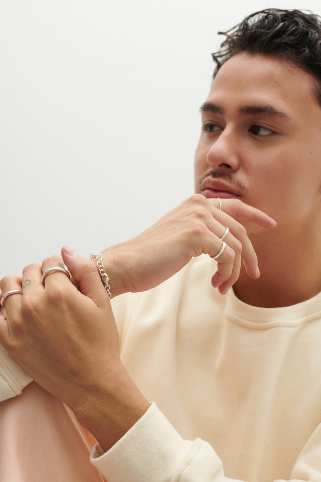 Armband LOOP, Silber 925, Sterlingsilber, Länge 18 - 20 cm, Handmade in Germany, Jonathan Radetz Jewellery