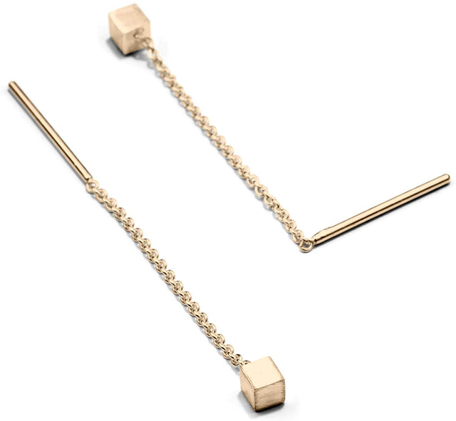 Stecker CUBE, Gold 585, CUBE 4 mm, Handmade in Germany, Jonathan Radetz Jewellery
