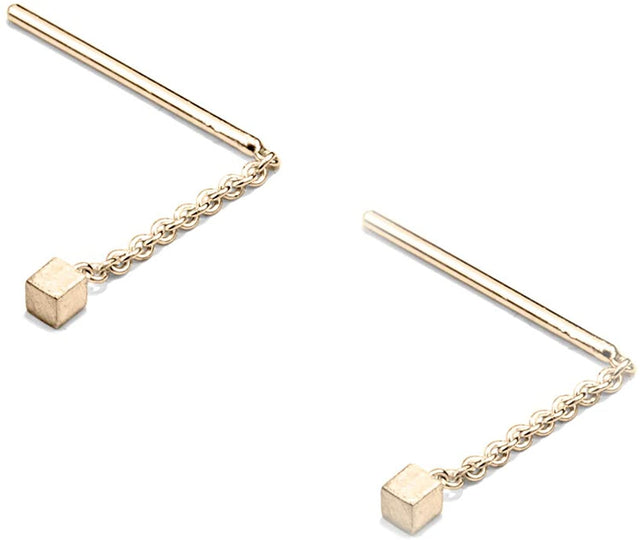 Stecker CUBE, Gold 585, CUBE 4 mm, Handmade in Germany, Jonathan Radetz Jewellery