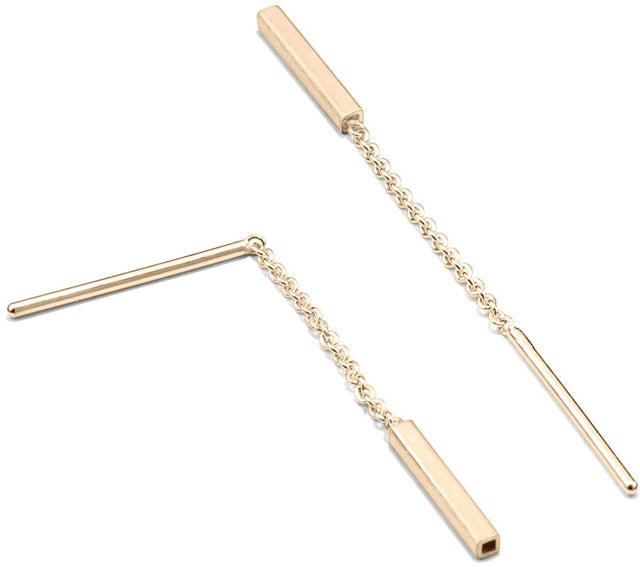 Ohrstecker fineSQUARE, Gold 585, Länge 10-40 mm, Handmade in Germany, Jonathan Radetz Jewellery