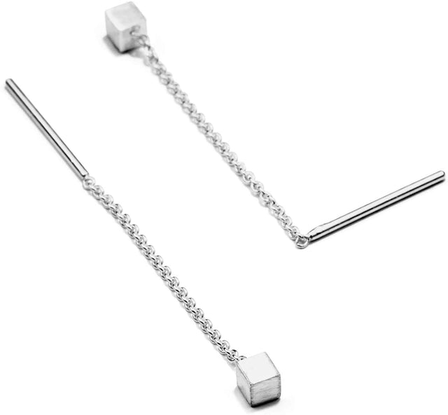 Stecker CUBE, Silber 925, Sterlingsilber, CUBE 4 mm, Handmade in Germany, Jonathan Radetz Jewellery