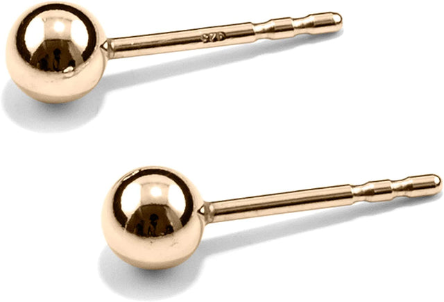 Ohrringe SPHERE & LOOP, Gold 585, Loop 5 & 10, Kugel 4mm, Handmade in Germany, Jonathan Radetz Jewellery