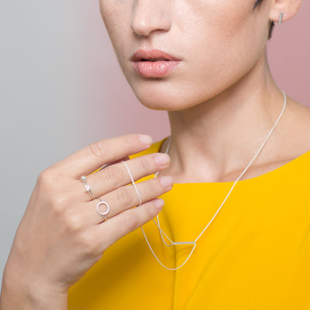 Kette Belong, Silber 925, Länge 80 cm, Handmade in Germany, Jonathan Radetz Jewellery