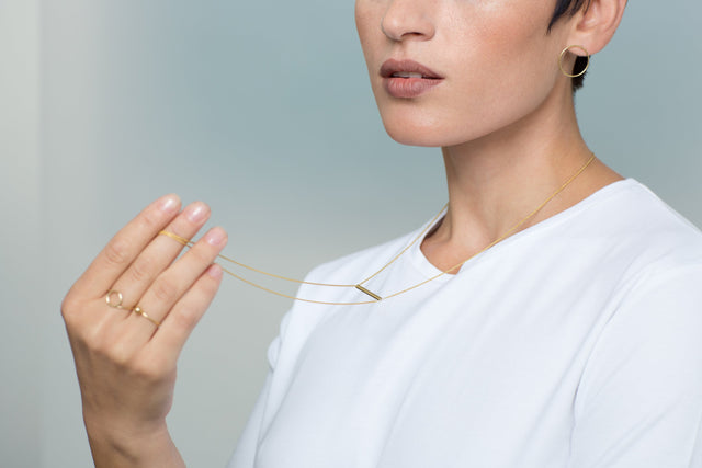 Kette Belong, Gold 585, Länge 80 cm, Handmade in Germany, Jonathan Radetz Jewellery