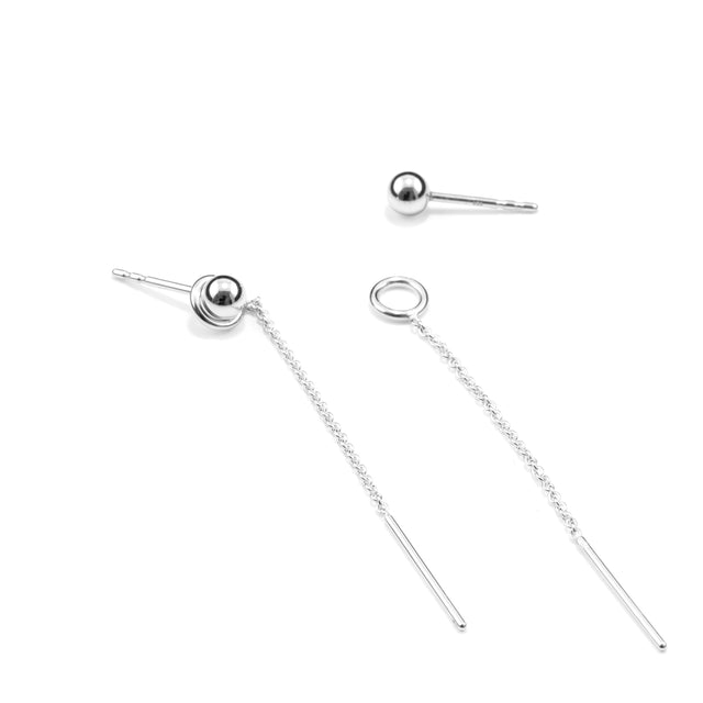 Ohrringe SPHERE & LOOP, Silber 925, Loop 5 & 10, Kugel 4mm, Handmade in Germany, Jonathan Radetz Jewellery