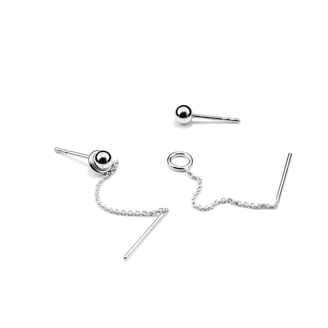 Ohrringe SPHERE & LOOP, Silber 925, Loop 5 & 10, Kugel 4mm, Handmade in Germany, Jonathan Radetz Jewellery