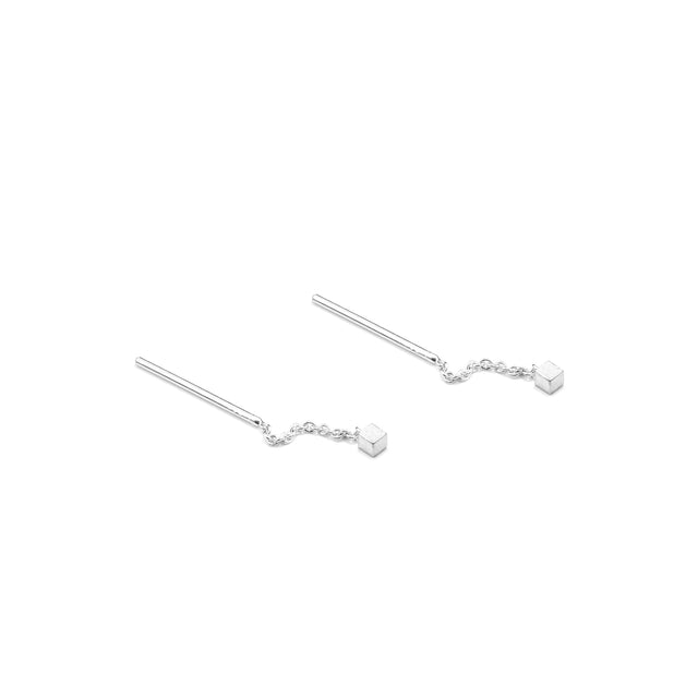Stecker CUBE, Silber 925, Sterlingsilber, CUBE 4 mm, Handmade in Germany, Jonathan Radetz Jewellery
