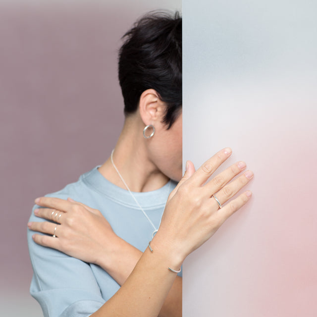 Armreif Profile, Silber 925, one Size, Handmade in Germany, Jonathan Radetz Jewellery