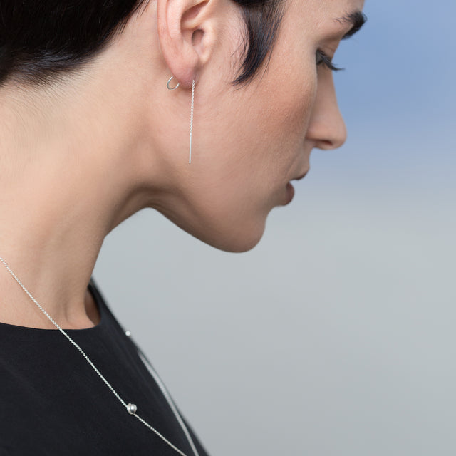 Ohrringe SPHERE & LOOP, Silber 925, Loop 5 & 10, Kugel 4mm, Handmade in Germany, Jonathan Radetz Jewellery