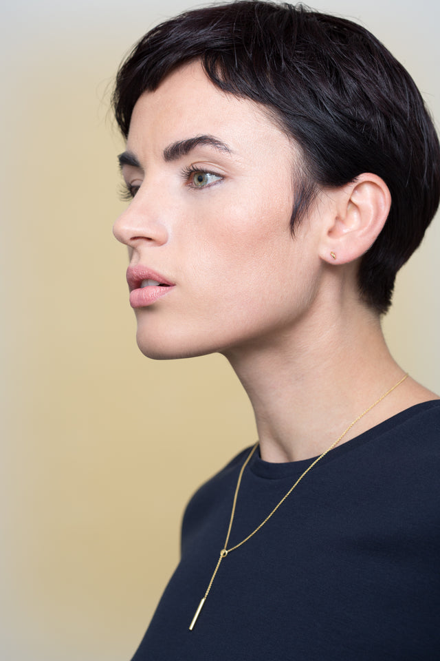 Ohrringe SPHERE & LOOP, Gold 585, Loop 5 & 10, Kugel 4mm, Handmade in Germany, Jonathan Radetz Jewellery