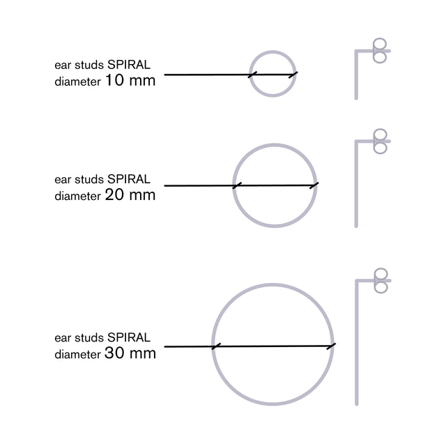 Ohrstecker SPIRAL, Silber 925, D 10-30 mm, Handmade in Germany, Jonathan Radetz Jewellery