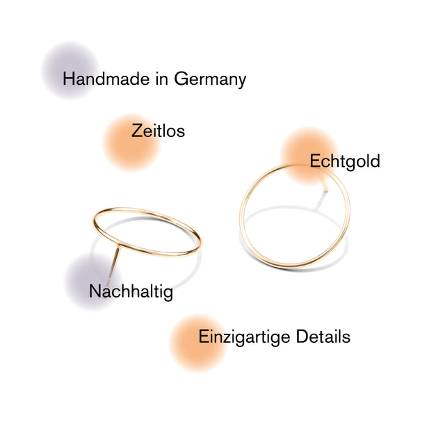 Ohrstecker SPIRAL, Gold 585, D 10-30 mm, Handmade in Germany, Jonathan Radetz Jewellery