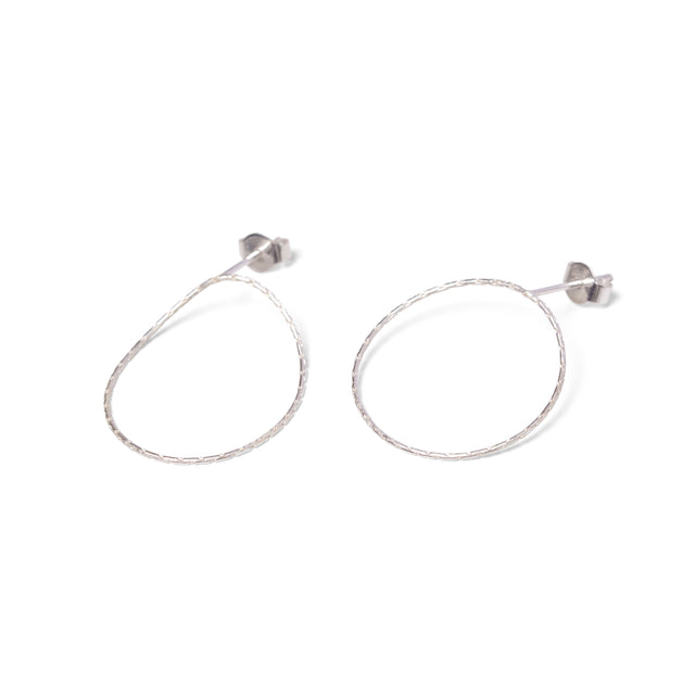 Ohrstecker FLOW, Silber 925, Sterlingsilber, Durchmesser 25 mm, Handmade in Germany, Jonathan Radetz Jewellery