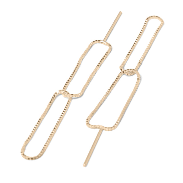 Stecker FINEFINE, Gold 585, 14 Karat, Länge 50 mm, Handmade in Germany, Jonathan Radetz Jewellery