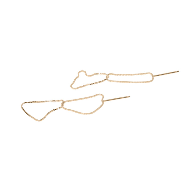 Stecker FINEFINE, Gold 585, 14 Karat, Länge 50 mm, Handmade in Germany, Jonathan Radetz Jewellery