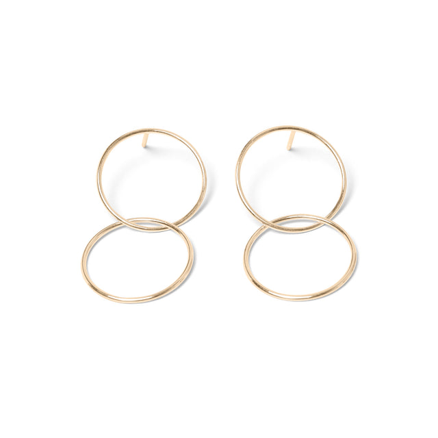 Ohrstecker SPIRAL TWO, Gold 585, 14 Karat, Durchmesser 10 - 30 mm, Handmade in Germany, Jonathan Radetz Jewellery