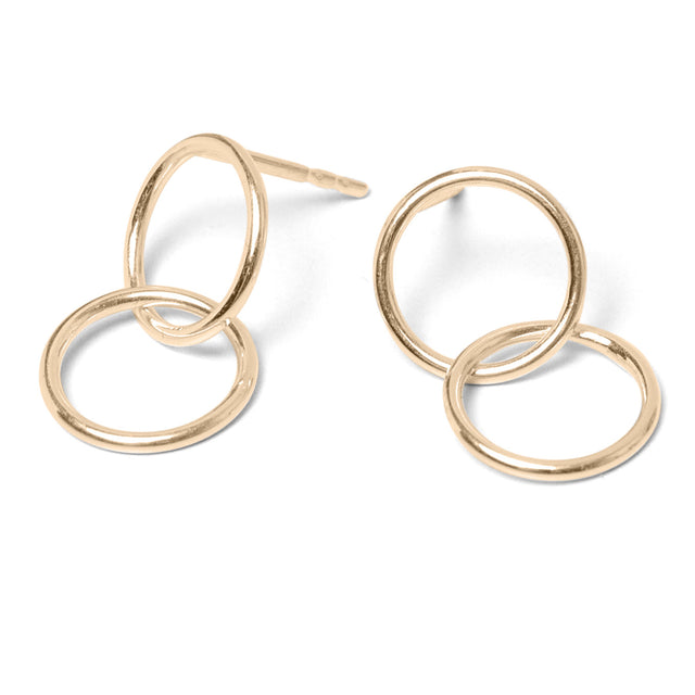 Ohrstecker SPIRAL TWO, Gold 585, 14 Karat, Durchmesser 10 - 30 mm, Handmade in Germany, Jonathan Radetz Jewellery