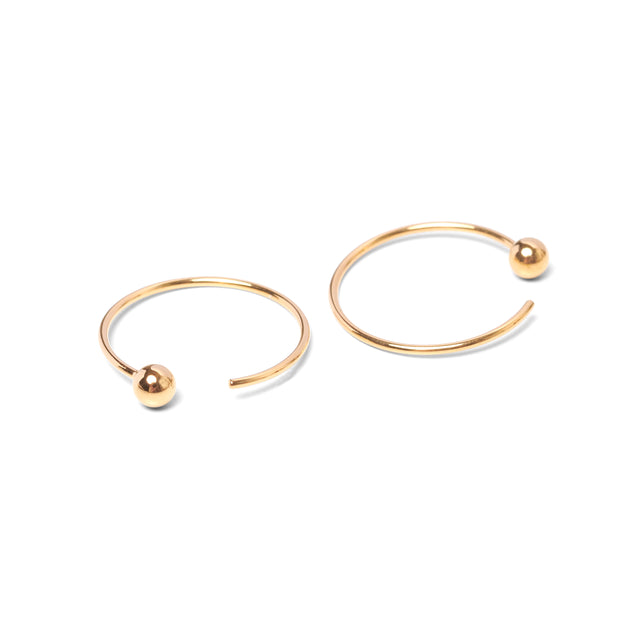 Kreole SPHERE, Gold 585, 14 Karat, Durchmesser 20 - 30 mm, Handmade in Germany, Jonathan Radetz Jewellery