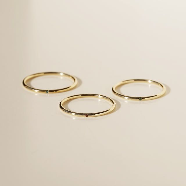 Ring REMEMBER, Gold 585, 14 karat, farbiger Diamant, Größe 48 - 60, Handmade in Germany, JRJ