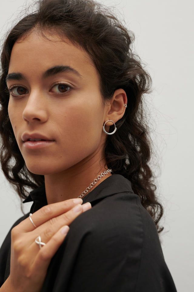 Kette LOOP, Silber 925, Sterlingsilber, Länge 55 cm, Handmade in Germany, Jonathan Radetz Jewellery