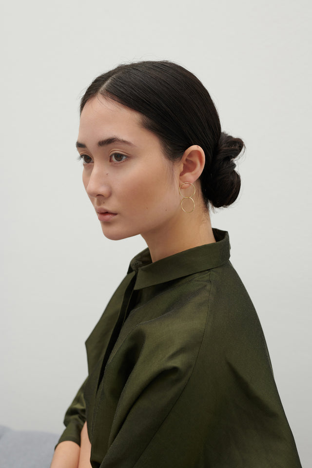 Ohrstecker SPIRAL TWO, Gold 585, 14 Karat, Durchmesser 10 - 30 mm, Handmade in Germany, Jonathan Radetz Jewellery