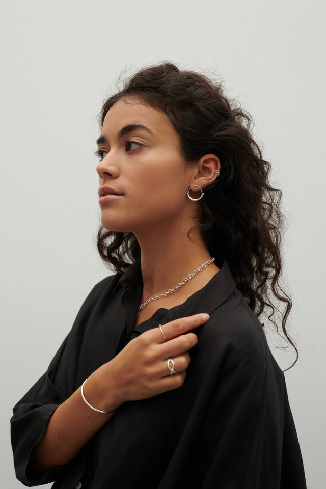 Kette LOOP, Silber 925, Sterlingsilber, Länge 55 cm, Handmade in Germany, Jonathan Radetz Jewellery