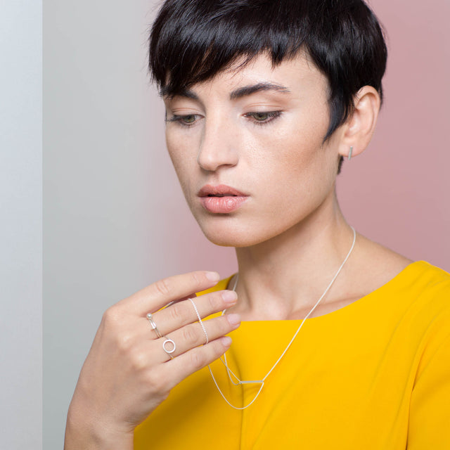 Ohrstecker PROFILE, Silber 925, Länge 10 mm, Handmade in Germany, Jonathan Radetz Jewellery